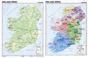 Map of Ireland - Physical & Political