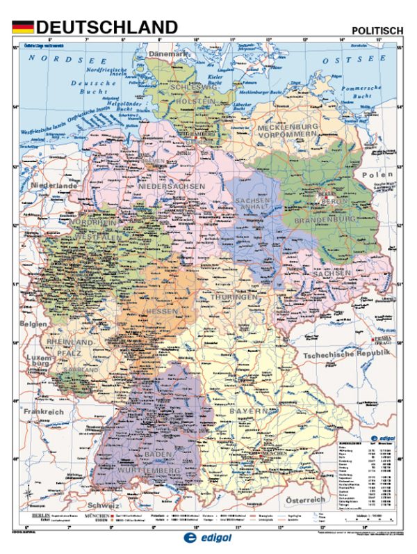 Laminated Map of Germany - Image 2