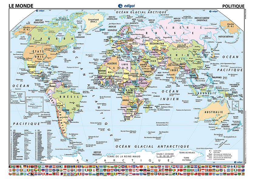 Laminated Map of the World – International Books