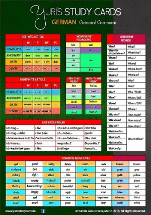 Yuri's Study Cards - German - Basic-Intermediate